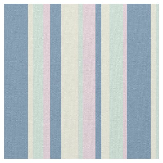 Retro Pastel Kleurstrips Beach Bars Stof (Close Up)