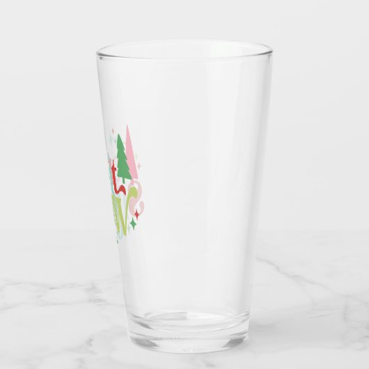 Retro Pastel Laat het sneeuwen Glas (Links)