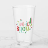 Retro Pastel Laat het sneeuwen Glas (Voorkant)