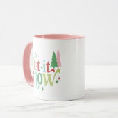 Retro Pastel Laat het sneeuwen Mok (Voorkant links)