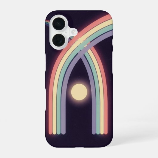 Retro Pastel Maansboog iPhone 16 Hoesje (Achterkant)