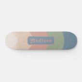 Retro Pastel Naam Persoonlijk Skateboard (Horizontaal)