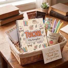 Retro Pastel Onderwijs Schoolbenodigdheden Patroon Notitieboek