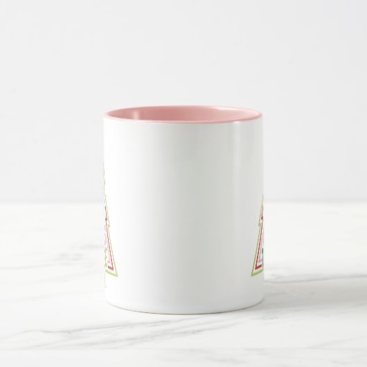 Retro pastel op kerstboom mok (Midden)