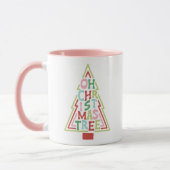 Retro pastel op kerstboom mok (Links)