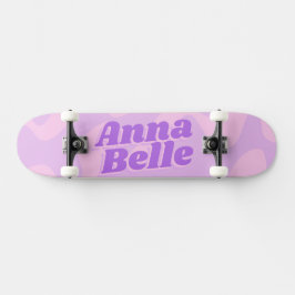 Retro Pastel Paarse Groovy Modern Typografie Persoonlijk Skateboard