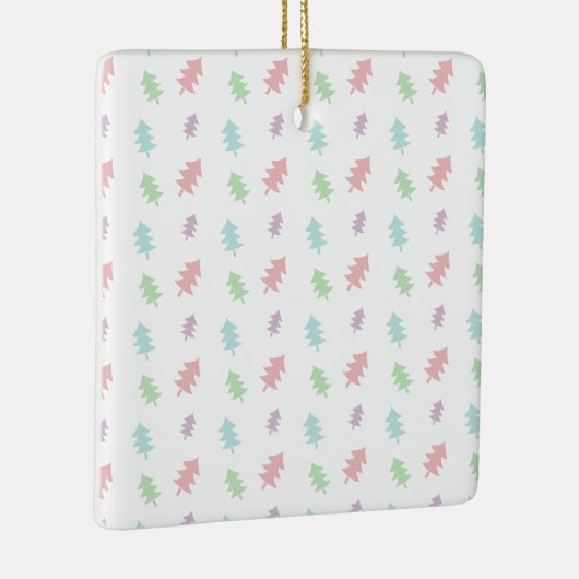 Retro Pastel Pine Tree Pattern Christmas Ornament (Rechts)