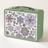 Retro Pastel Pink Purple Floral Seamless Pattern (Voorkant)