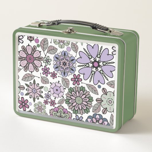 Retro Pastel Pink Purple Floral Seamless Pattern (Voorkant)