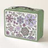 Retro Pastel Pink Purple Floral Seamless Pattern (Achterkant)