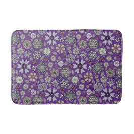 Retro Pastel Pink Purple Floral Seamless Pattern Badmat