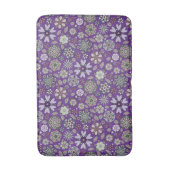 Retro Pastel Pink Purple Floral Seamless Pattern Badmat (Voorkant Verticaal)