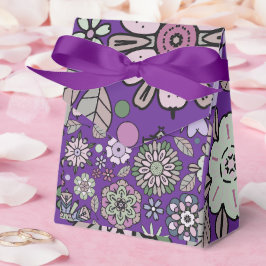 Retro Pastel Pink Purple Floral Seamless Pattern Bedankdoosjes