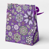 Retro Pastel Pink Purple Floral Seamless Pattern Bedankdoosjes (Achterkant)