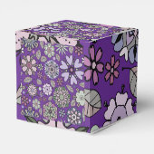 Retro Pastel Pink Purple Floral Seamless Pattern Bedankdoosjes (Achterkant)