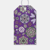Retro Pastel Pink Purple Floral Seamless Pattern Cadeaulabel (Voorkant)