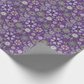 Retro Pastel Pink Purple Floral Seamless Pattern Cadeaupapier (Hoek)