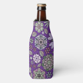 Retro Pastel Pink Purple Floral Seamless Pattern Flesjeskoeler (Fles Voorkant)