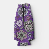 Retro Pastel Pink Purple Floral Seamless Pattern Flesjeskoeler (Achterkant)