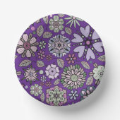 Retro Pastel Pink Purple Floral Seamless Pattern Papieren Kommen (Voorkant)