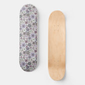 Retro Pastel Pink Purple Floral Seamless Pattern Persoonlijk Skateboard (Voorkant)