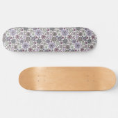 Retro Pastel Pink Purple Floral Seamless Pattern Persoonlijk Skateboard (Horizontaal)
