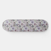 Retro Pastel Pink Purple Floral Seamless Pattern Persoonlijk Skateboard (Horizontaal)