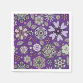 Retro Pastel Pink Purple Floral Seamless Pattern Servet (Voorkant)