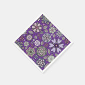 Retro Pastel Pink Purple Floral Seamless Pattern Servet (Hoek)