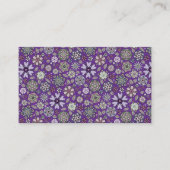 Retro Pastel Pink Purple Floral Seamless Pattern Visitekaartje (Voorkant)