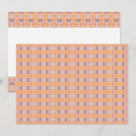 Retro Pastel Pixel Mozaïek Geometrisch Patroon Bedankkaart
