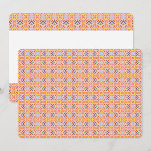Retro Pastel Pixel Mozaïek Geometrisch Patroon Kaart