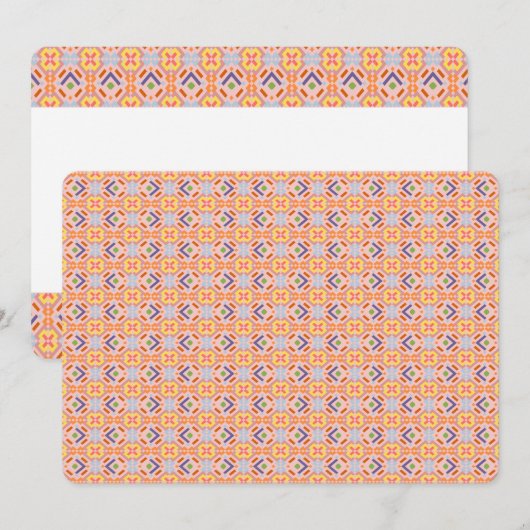Retro Pastel Pixel Mozaïek Geometrisch Patroon Kaart (Voorkant / Achterkant)