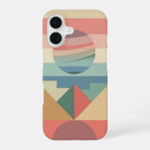 Retro Pastel Planet on Blocks iPhone 16 Hoesje (Achterkant)