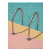 Retro Pastel Poolside Escape Metal Poster (Voorkant)