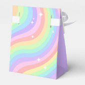 Retro Pastel Rainbow 6th Birthday Party Bedankdoosjes (Achterkant)