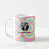 Retro Pastel Rainbow Foto sjabloon beste vriend Koffiemok (Links)