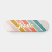 Retro Pastel Rainbow Persoonlijke naam Persoonlijk Skateboard (Horizontaal)
