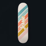 Retro Pastel Rainbow Persoonlijke naam Persoonlijk Skateboard<br><div class="desc">Retro geïnspireerd zonnebarstontwerp in heldere en afspeelbare  kleuren die kunnen worden gepersonaliseerd met jouw naam.</div>