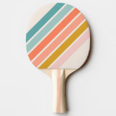 Retro Pastel Rainbow Persoonlijke naam Tafeltennisbatje (Achterkant)