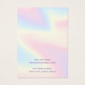 Retro pastel regenboog paarse oorbel kaart (Achterkant)