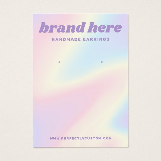 Retro pastel regenboog paarse oorbel kaart (Voorkant)