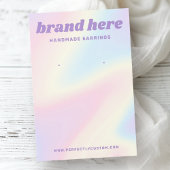 Retro pastel regenboog paarse oorbel kaart