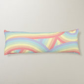 Retro Pastel Regenboog Stripes Patroon Lichaamskussen (Achterkant)