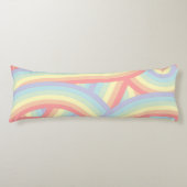 Retro Pastel Regenboog Stripes Patroon Lichaamskussen (Voorkant)