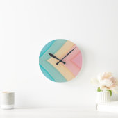 Retro pastel regenboog wandklok (Huis)