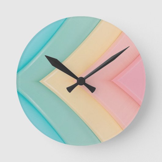 Retro pastel regenboog wandklok (Voorkant)