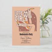 Retro Pastel Rodeo Vrijgezellenfeest Uitnodiging (Staand voorkant)