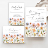 Retro Pastel Roze Bohemian Wildflower Bruiloft Bedankdoosjes