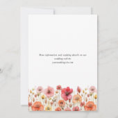 Retro Pastel Roze Boho Wilde Bloemen Bruiloft Save The Date (Achterkant)